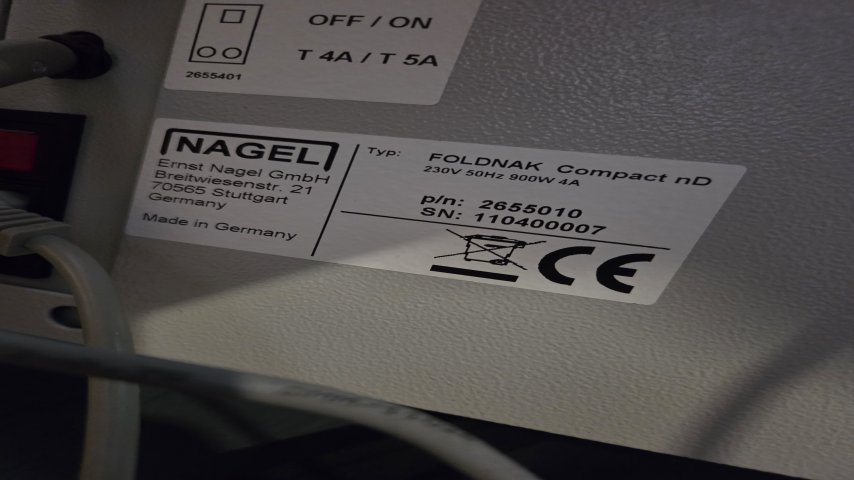 Nagel, Foldnak compakt booklet maker  with trimmer